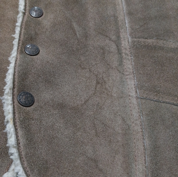 VTG 70s or 80s leather sherpa vest made in Mexico 🇲🇽 size medium - Picture 7 of 9